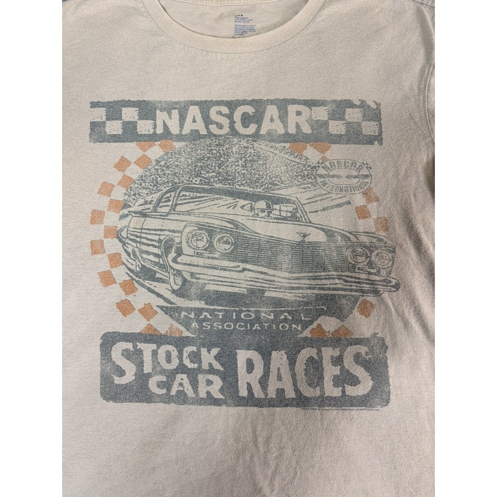 NASCAR T-Shirt, Size: M TAN Stock Car Racing A Great American Trad